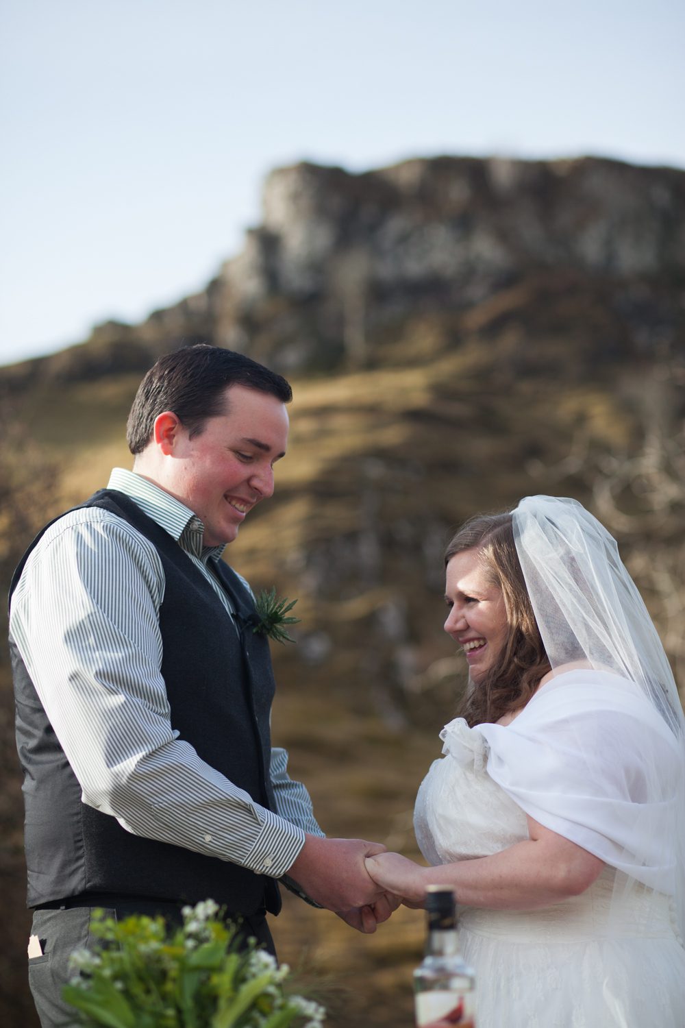 Magical elopement wedding vows at the Fairy Glen Isle of Skye
