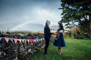 two brides, gay wedding scotland, elopement Skye, wedding photographer Isle of Skye, rainbow