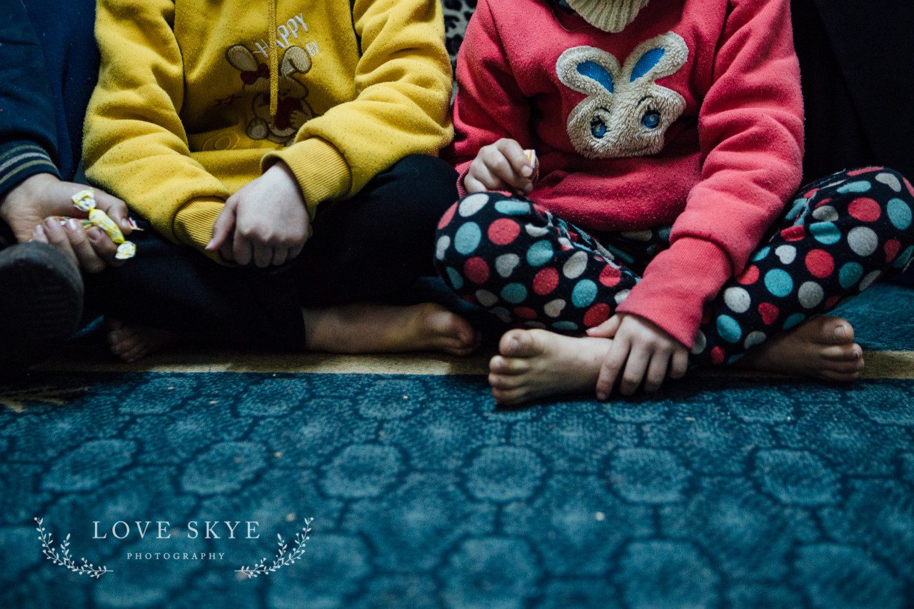 Barefoot Syrian refugee children Jordan