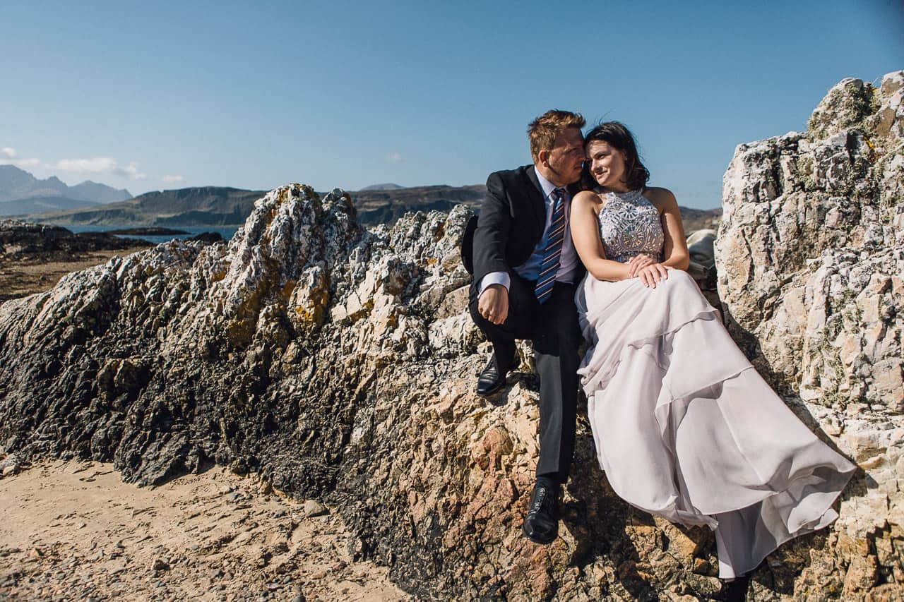 wedding elopement photography Ord beach Isle of skye