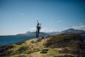 Piper Wedding photography Cuillin ridge Dunscaith Isle of Skye