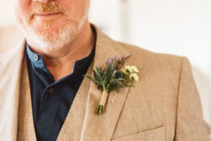 handmade buttonhole with twine finish