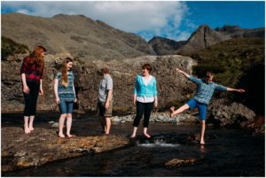 Family photography, vacation photography Fairy Pools Isle of Skye