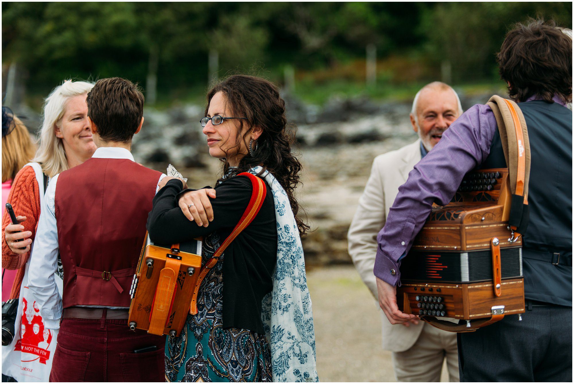 Isle of Skye Beach wedding photography, Morris dancer wedding, musicians wedding, elopement Isle of Skye