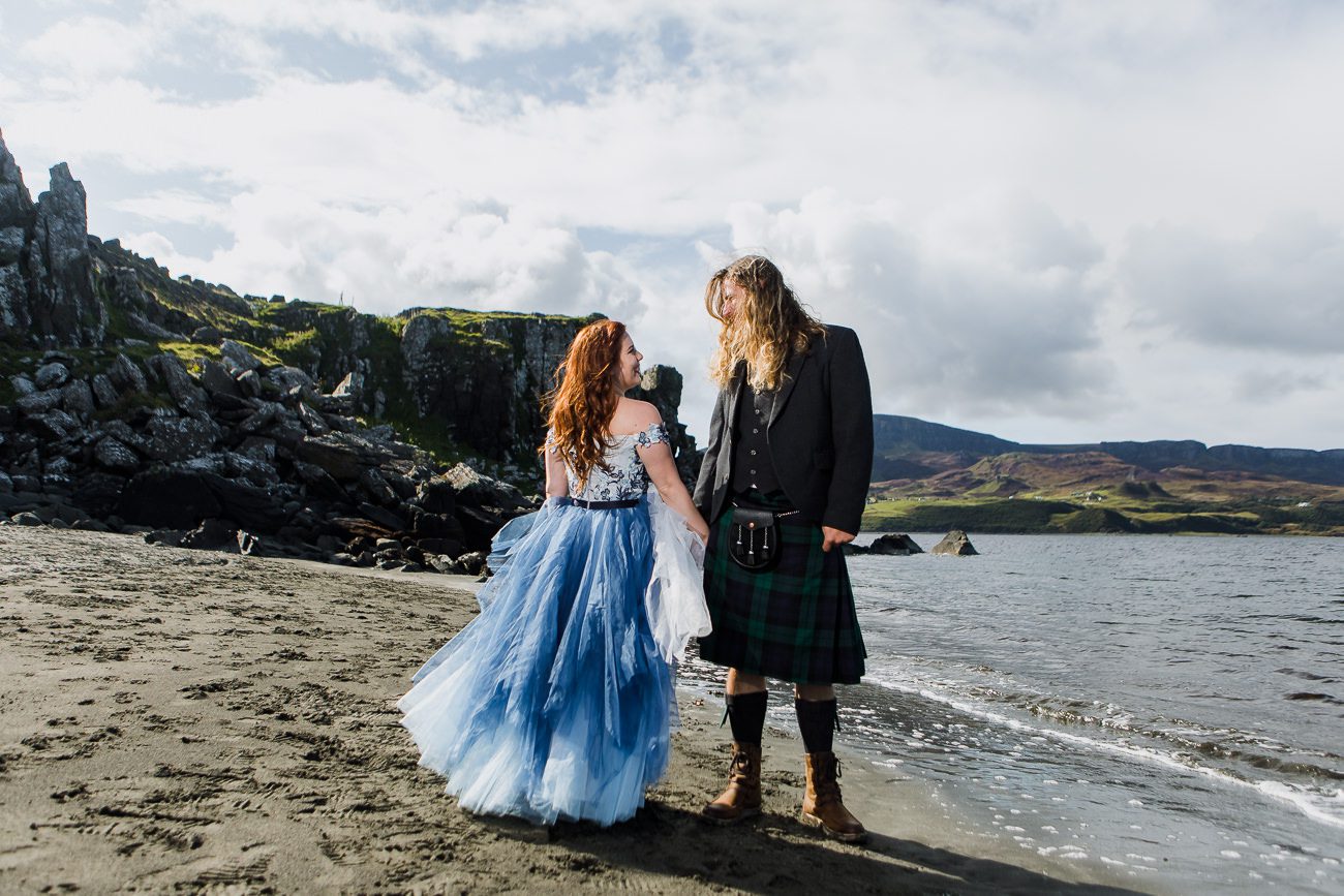 Vow renewal elopement Isle of Skye Staffin Beach