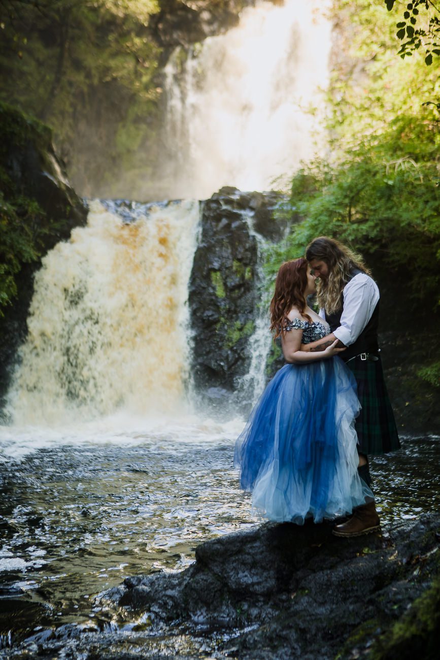 Vow renewal elopement Isle of Skye Waterfall