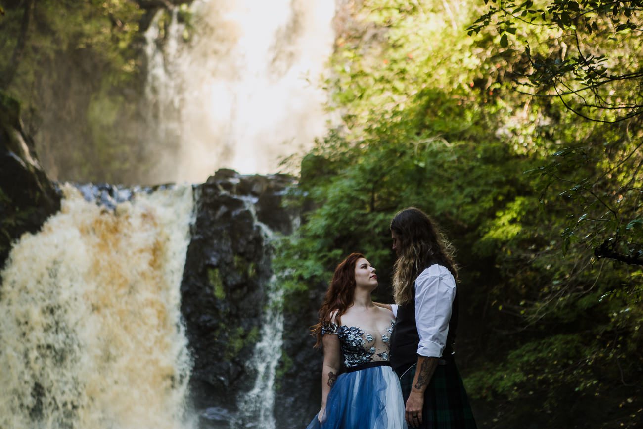 Vow renewal elopement Isle of Skye Waterfall
