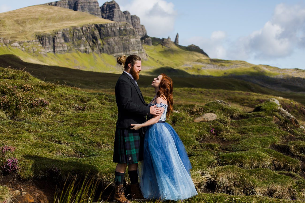 Vow renewal elopement Isle of Skye Old man of Storr