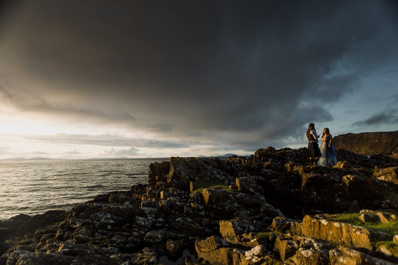 Vow renewal elopement Isle of Skye sunset