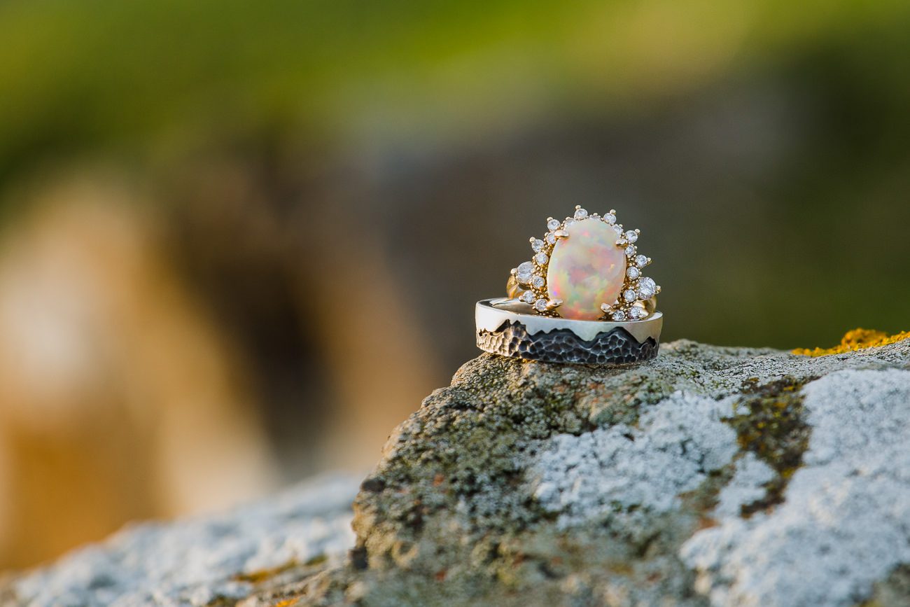 Handmade wedding rings opal cuillin ridge