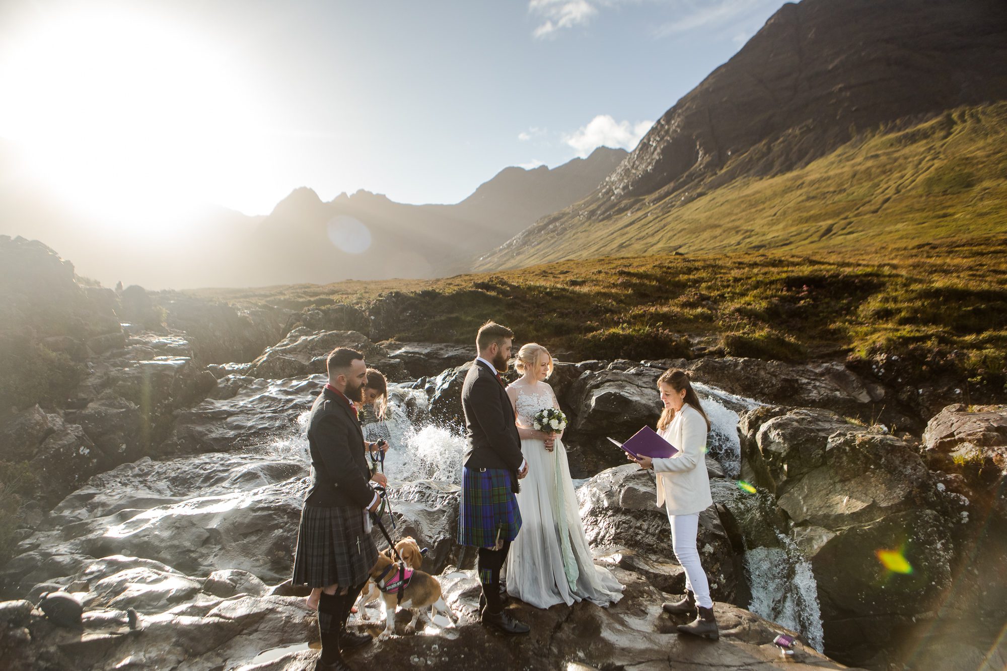 Elopement wedding ceremony Fairy Pools Isle of Skye