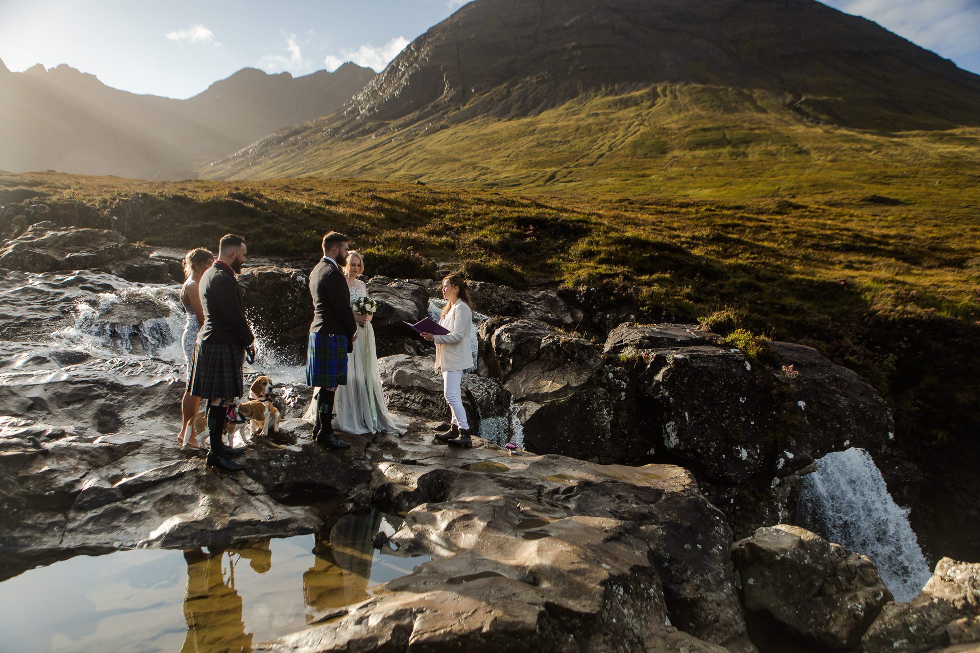 Elopement wedding ceremony Fairy Pools Isle of Skye