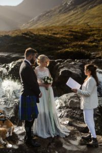 Elopement wedding ceremony Fairy Pools Isle of Skye