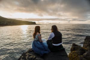 Sunset vow renewal photography Isle of Skye
