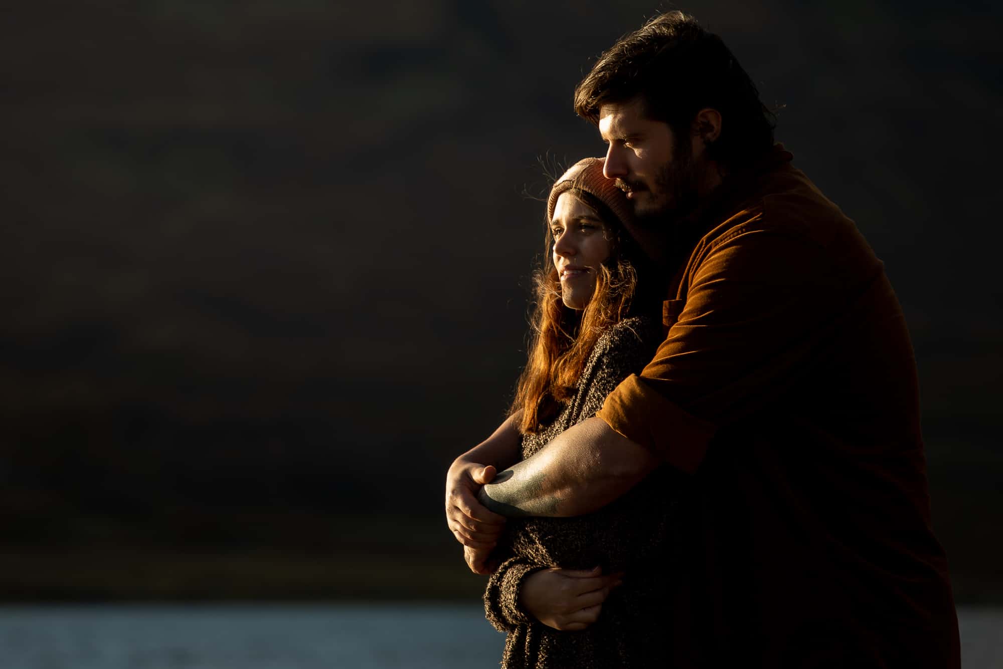 Couple shoot golden hour Blaven Isle of Skye