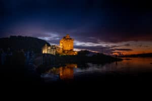 Eilean Donan castle wedding sunset