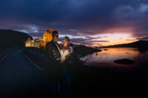 Eilean Donan castle wedding sunset