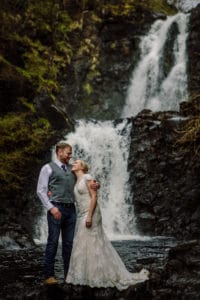 Elopement wedding photography Secret Waterfall Isle of Skye