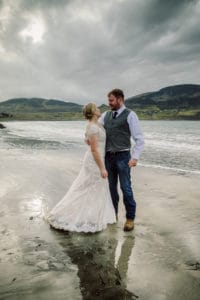wedding couple staffin beach Isle of Skye