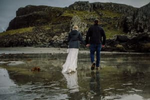 wedding couple staffin beach Isle of Skye