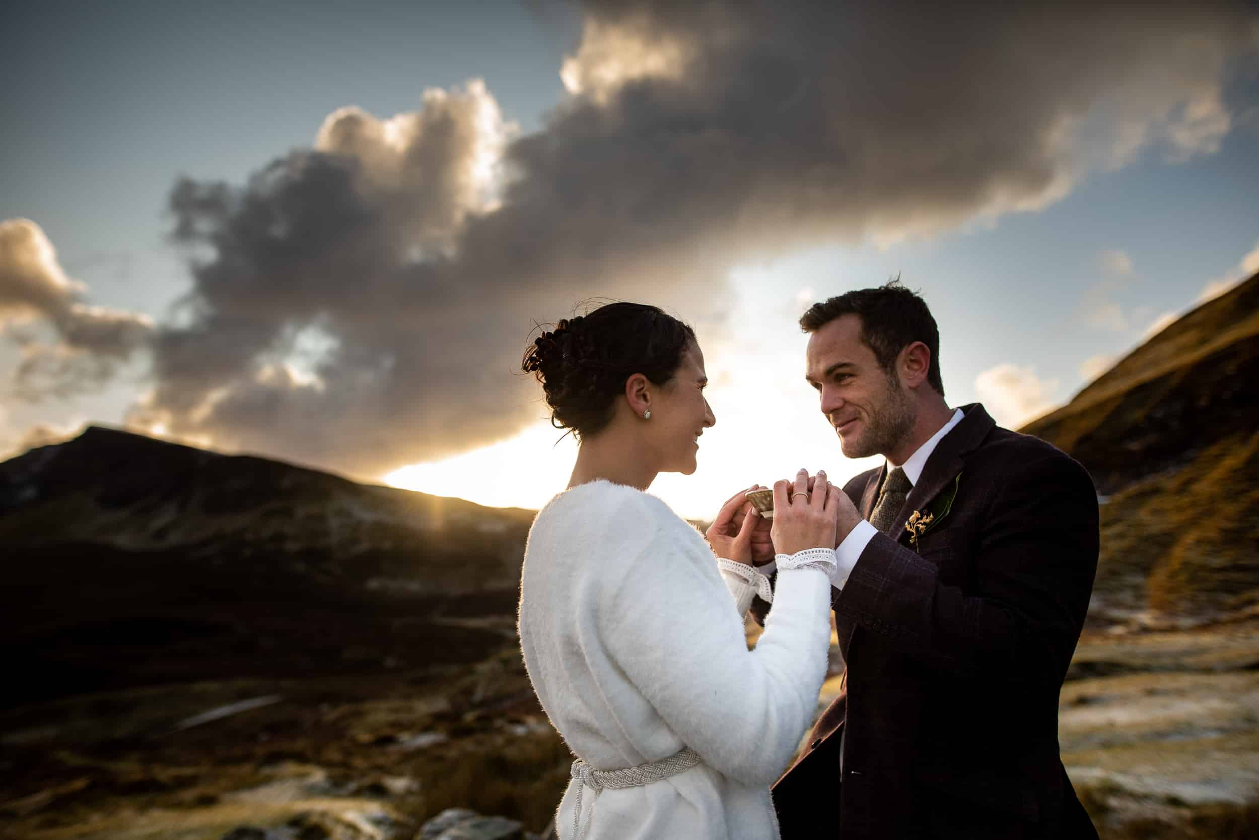 Elopement Photography Quiraing Isle of Skye sunset ceremony quaich