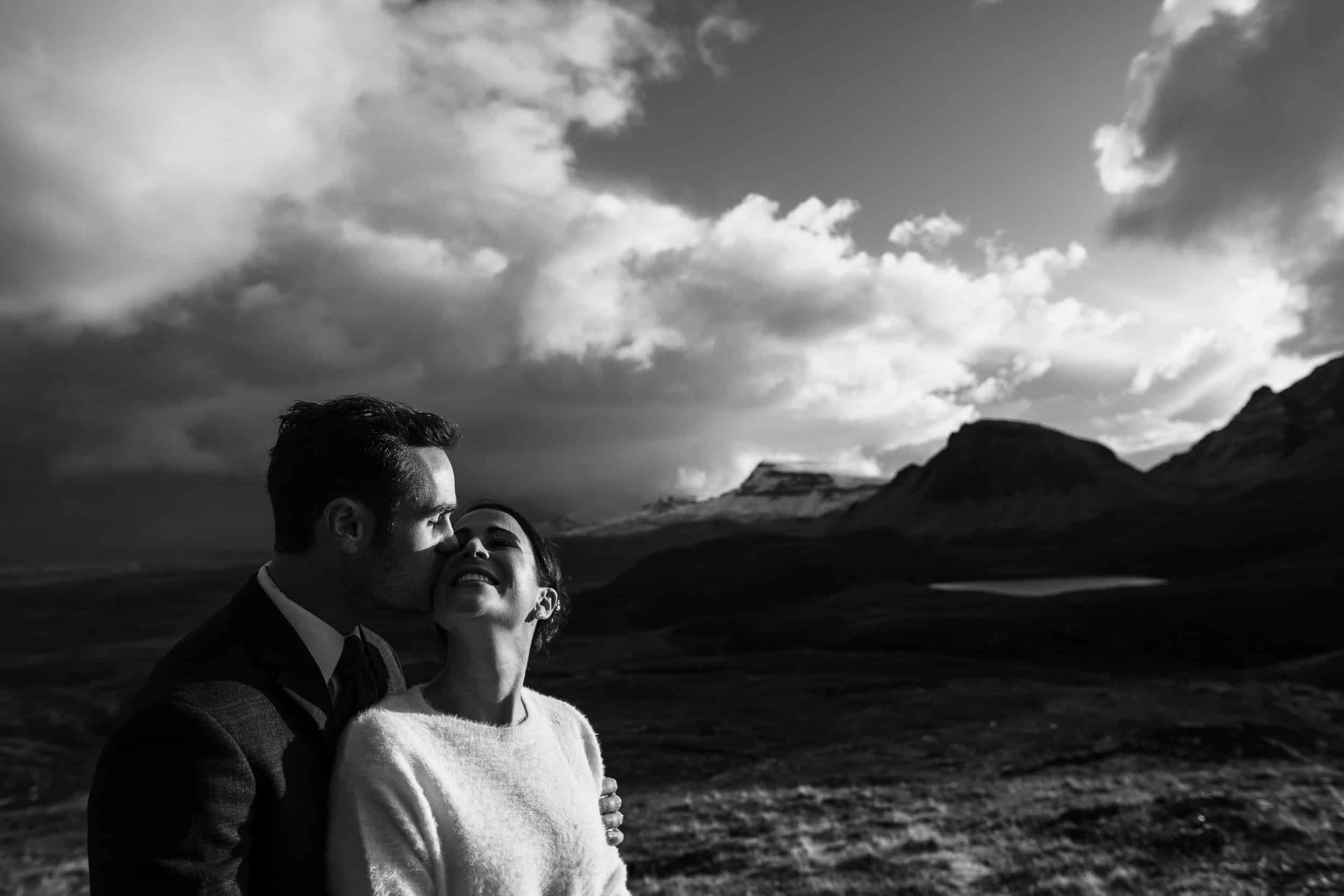 Elopement Photography Quiraing Isle of Skye black and white