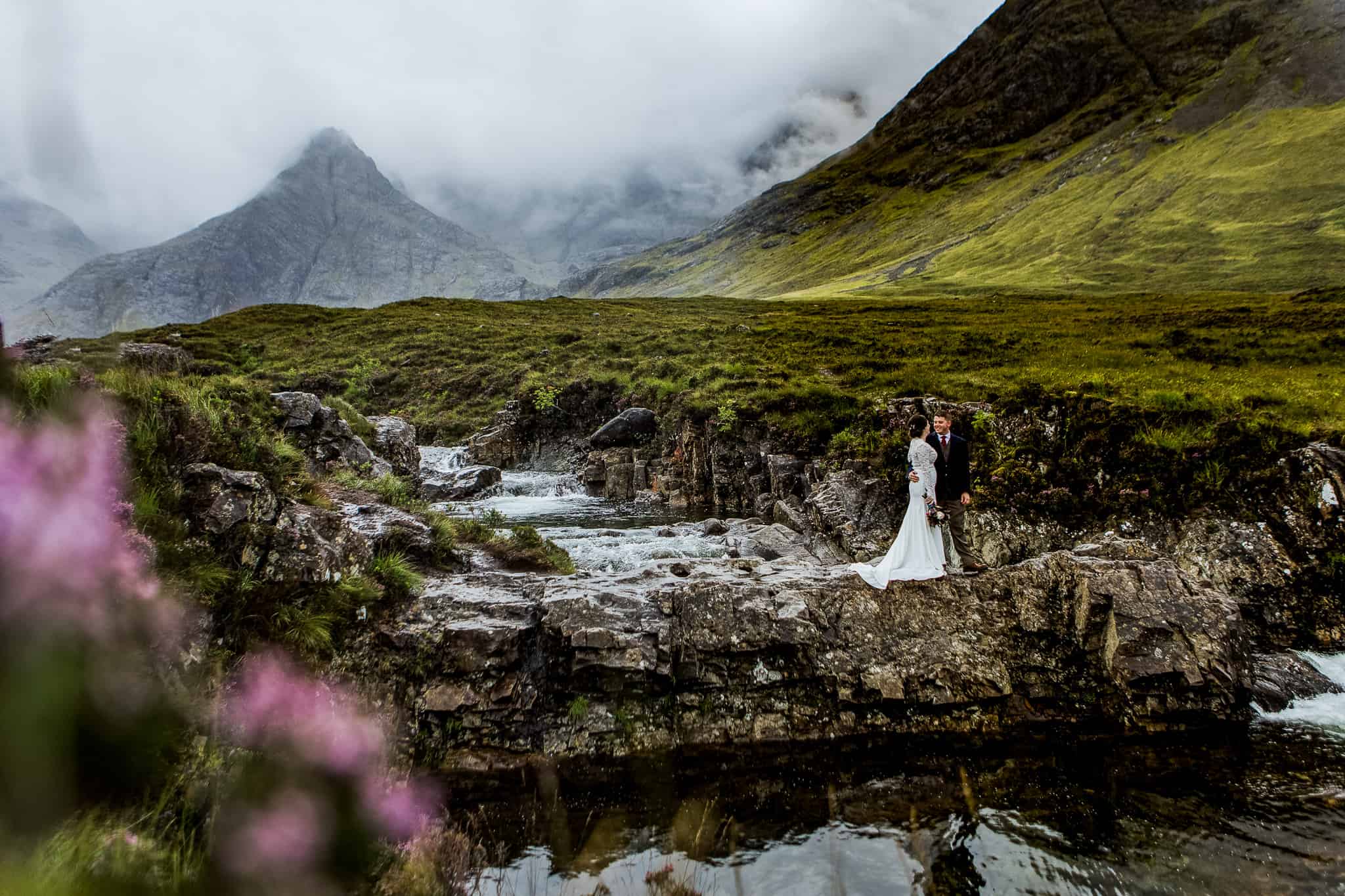 Dream elopement at the Fairy Pools on the Isle of Skye