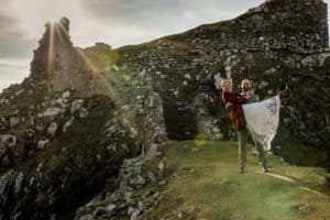 Dunscaith castle Isle of Skye wedding Photograph
