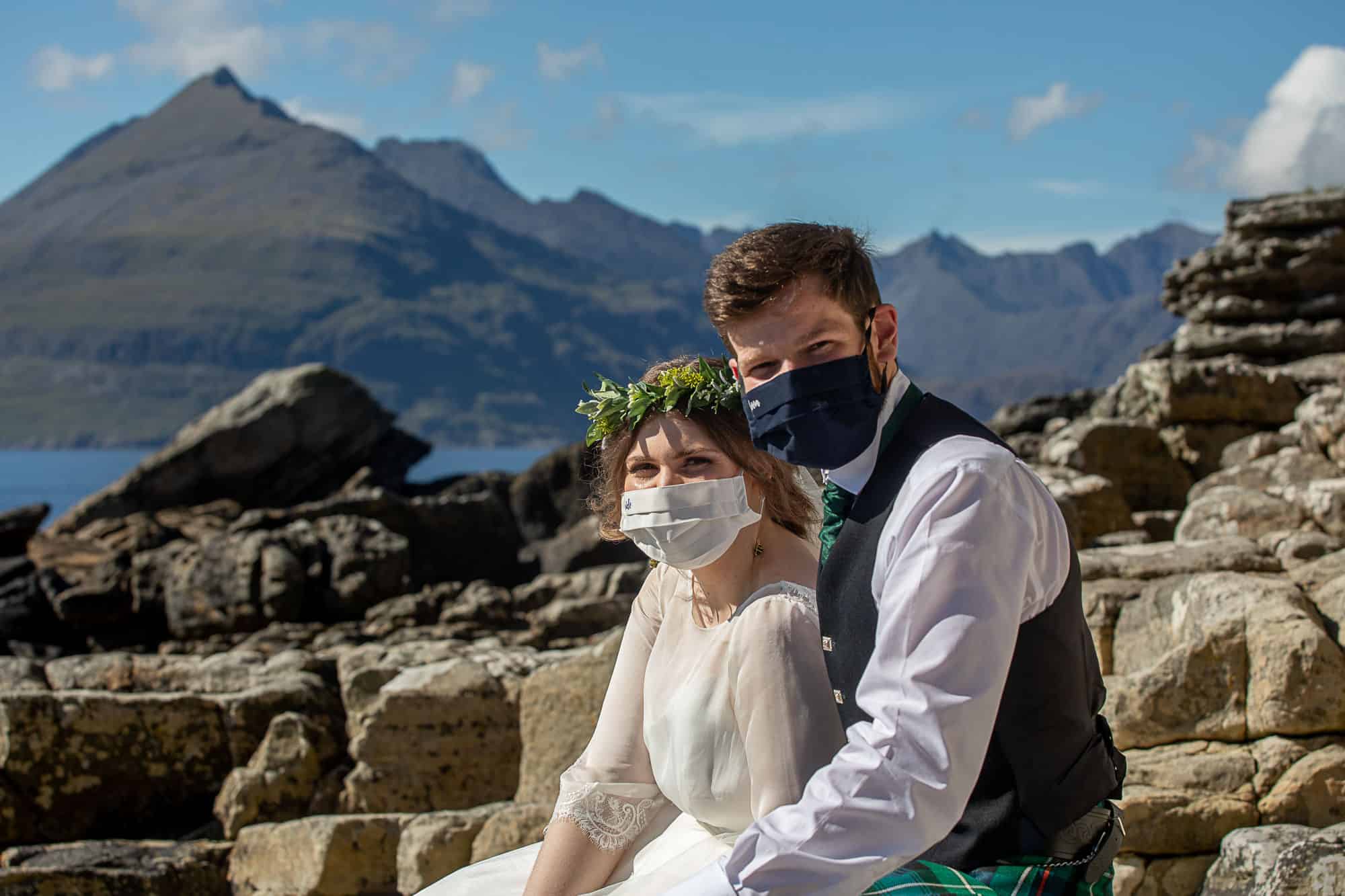 Bride and Groom masks Isle of Skye